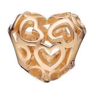 Christina Forgyldt sølv Heart Beat Love Hjerte med hjerter, model 623-G01 køb det billigst hos Guldsmykket.dk her